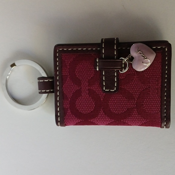 COACH 1941 Keychain Fob mini photo book key charm burgundy Maroon accessories - Picture 1 of 14